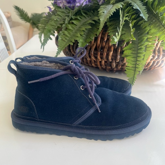 UGG Classic Boot Blue Suede Wool 3236 Ankle Chukka Mens Sz 10 Lace Up rubber main image 9